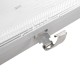 GLOBOSTAR® VIGAS 999-0250 Γραμμικό Βιομηχανικό Φωτιστικό Σκαφάκι Tri-Proof με Μεταλλικά Clips για 2 x Λάμπες T8 G13 90cm Τύπου Φθορίου LED Τροφοδοσίας Ενός Άκρου 120° AC 220-240V Αδιάβροχο IP65 - Γκρι με Διάφανο Κάλυμμα Πλαστικό PC - Μ100 x Π15 x Υ10cm