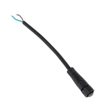 GLOBOSTAR® CONNECTOR 999-0265 2 Pin Σύνδεσμος Τροφοδοσίας για Wall Washers & Προβολείς με Είσοδο 2 x 0.25mm2 & Έξοδο 1 x Αρσενικό Βύσμα Αδιάβροχο IP65 - Μαύρο - Μ20 x Π1.5 x Υ1.5cm