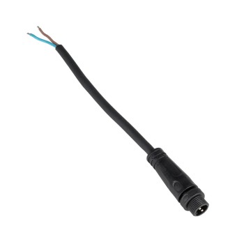 GLOBOSTAR® CONNECTOR 999-0266 2 Pin Σύνδεσμος Τροφοδοσίας για Wall Washers & Προβολείς με Είσοδο 2 x 0.25mm2 & Έξοδο 1 x Θηλυκό Βύσμα Αδιάβροχο IP65 - Μαύρο - Μ20 x Π1.5 x Υ1.5cm
