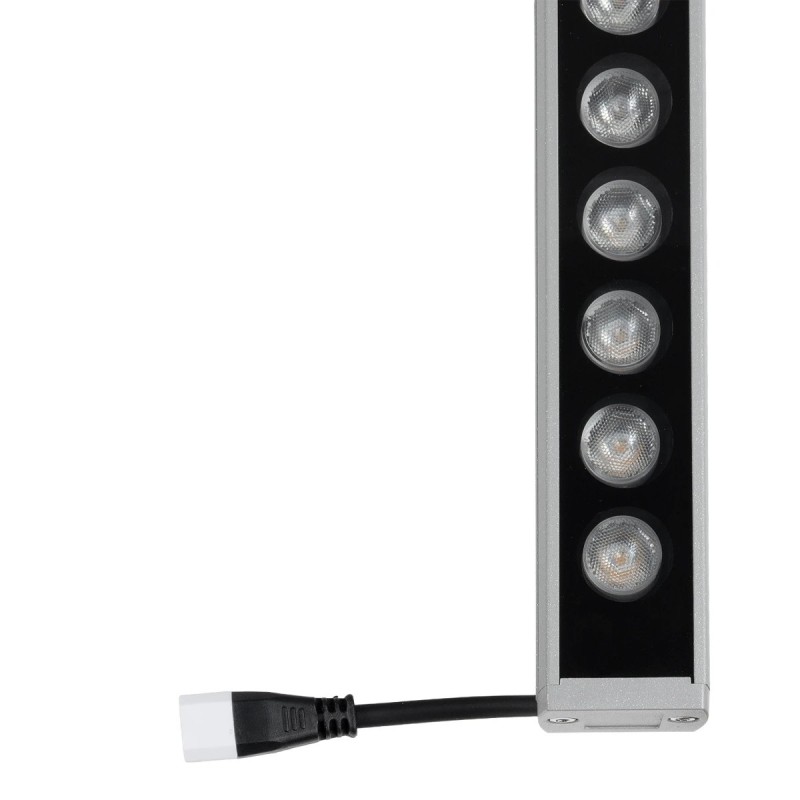 GLOBOSTAR® WASHERPANDA 999-0272 Μπάρα Φωτισμού Wall Washer LED 36W 3960lm 15° DC 24V Αδιάβροχο IP67 Θερμό Λευκό 2700K Dimmable - Bridgelux SMD Chip - Γκρι Ανθρακί - Μ100 x Π4 x Υ3cm - 3 Χρόνια Εγγύηση