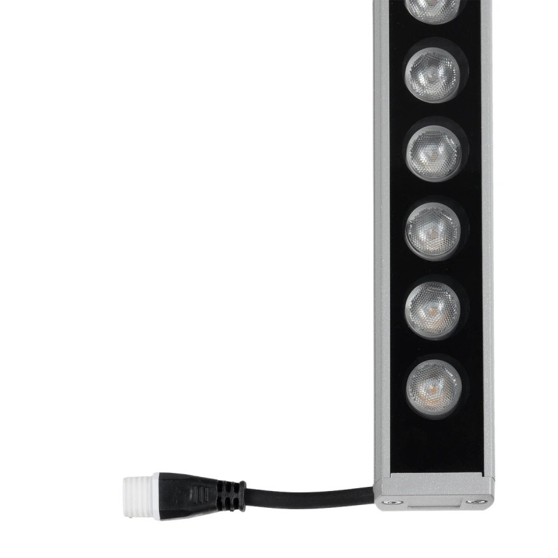 GLOBOSTAR® WASHERPANDA 999-0272 Μπάρα Φωτισμού Wall Washer LED 36W 3960lm 15° DC 24V Αδιάβροχο IP67 Θερμό Λευκό 2700K Dimmable - Bridgelux SMD Chip - Γκρι Ανθρακί - Μ100 x Π4 x Υ3cm - 3 Χρόνια Εγγύηση