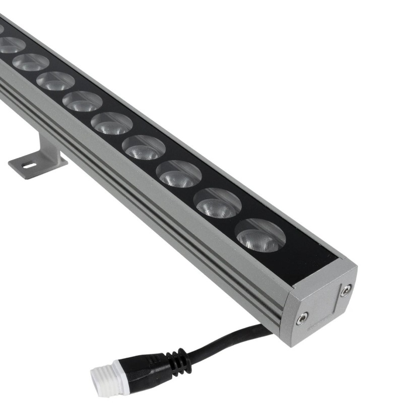 GLOBOSTAR® WASHERPANDA 999-0272 Μπάρα Φωτισμού Wall Washer LED 36W 3960lm 15° DC 24V Αδιάβροχο IP67 Θερμό Λευκό 2700K Dimmable - Bridgelux SMD Chip - Γκρι Ανθρακί - Μ100 x Π4 x Υ3cm - 3 Χρόνια Εγγύηση