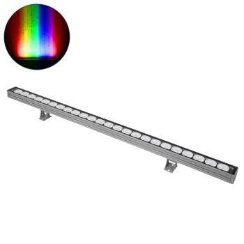 GLOBOSTAR® WASHERJAVIA 90557 Μπάρα Φωτισμού Wall Washer LED 48W 4080lm 5° DC 24V Αδιάβροχο IP67 Πολύχρωμο RGBW Dimmable DMX512 - Bridgelux SMD Chip - Γκρι Ανθρακί - Μ100 x Π5.2 x Υ3.6cm - 3 Χρόνια Εγγύηση