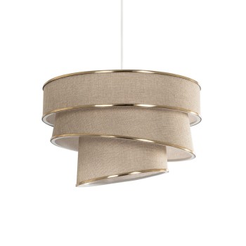 GLOBOSTAR® SIERA 203-0168 Μοντέρνο Κρεμαστό Φωτιστικό Οροφής με Ντουί 1 x E27 AC 220-240V IP20 - Μπεζ & Χρυσό - Μ38 x Π38 x Υ26cm