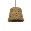 GloboStar® PANIER 204-0171 Boho Κρεμαστό Φωτιστικό Καμπάνα Μονόφωτο 1 x E27 IP20 Μπεζ Σχοινί - Μ32 x Π32 x Υ30cm