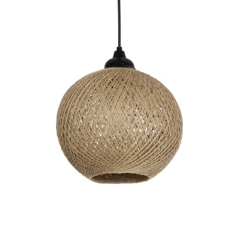 GLOBOSTAR® SOLEI 205-0003 Boho Κρεμαστό Φωτιστικό Οροφής με Ντουί 1 x E27 AC 220-240V IP20 - Μπεζ - M20 x Π20 x Υ25cm