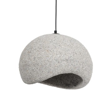 GLOBOSTAR® STONE 204-0123 Μοντέρνο Κρεμαστό Φωτιστικό Οροφής με Ντουί 1 x E27 AC 220-240V IP20 - Γκρι- Μ35 x Π31 x Υ26cm