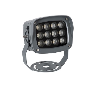 GLOBOSTAR® FLOODXENA 90121 Προβολέας Σποτ Wall Washer LED 12W 1320lm 10° AC 220-240V Αδιάβροχο IP65 Θερμό Λευκό 2700K - Bridgelux SMD Chip - Γκρι Ανθρακί - Μ13.5 x Π11.5 x Υ15cm - 3 Χρόνια Εγγύηση