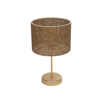 GLOBOSTAR® WIZ 203-0181 Μοντέρνο Επιτραπέζιο Φωτιστικό Πορτατίφ με Ντουί 1 x E27 AC 220-240V IP20 - Χρυσο & Καφέ - Μ22 x Π22 x Υ36.5cm