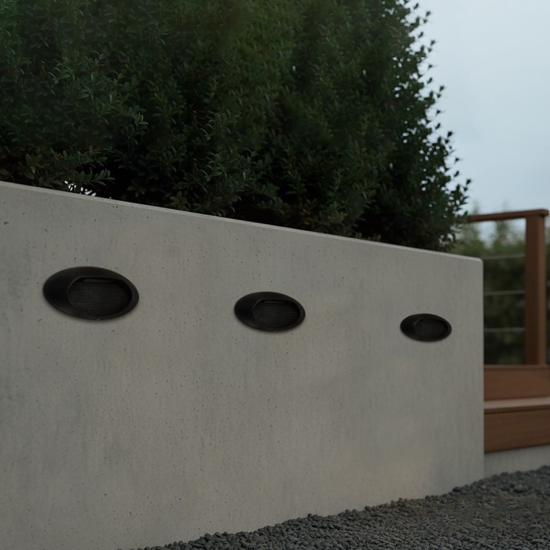 kelvo® STEPART KLV-101-0098 Φωτιστικό Σκαλοπατιού / Διαδρόμου LED 3W 375lm 45° AC 220-240V Αδιάβροχο IP65 Θερμό Λευκό 2700K - Lumileds SMD Chip & TÜV SÜD Driver - Μαύρο Ματ - Μ26 x Π5.5 x Υ13cm - 5 Χρόνια Εγγύηση