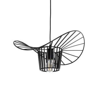 GLOBOSTAR® LUMINOVA 61462 Μοντέρνο Κρεμαστό Φωτιστικό Οροφής με Ντουί 1 x E27 AC 220-240V IP20 - Μαύρο - Μ40 x Π40 x Υ20cm