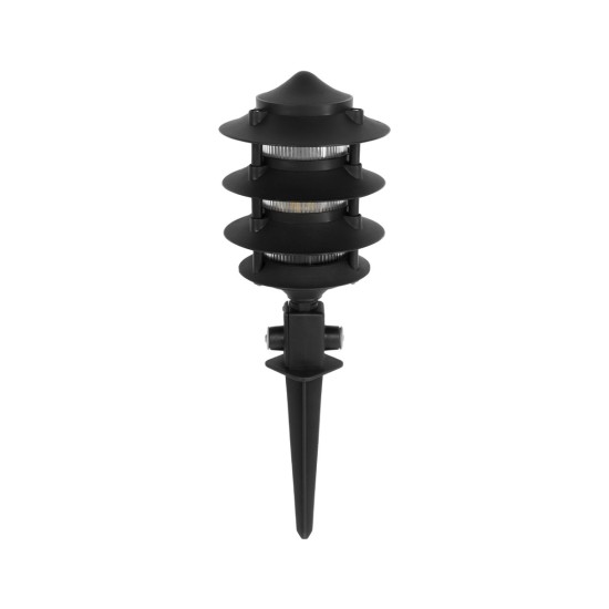 GloboStar® LANTERNA 203-0242 Μοντέρνο Καρφωτό Φωτιστικό Φαναράκι Μονόφωτο 1 x E27 IP44 Μαύρο Πλαστικό Σώμα - Μ17 x Π17 x Υ80cm