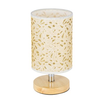 GLOBOSTAR® MOSAIC 01262 Κλασικό Επιτραπέζιο Φωτιστικό Πορτατίφ με Ντουί 1 x E27 AC 220-240V IP20 - Μπεζ & Χρυσό - Μ14 x Π14 x Υ26cm