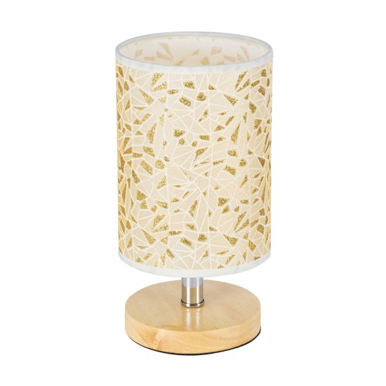 GloboStar® MOSAIC 01262 Κλασικό Επιτραπέζιο Φωτιστικό Πορτατίφ Μονόφωτο 1 x E27 IP20 Μπεζ Ξύλο με Μπεζ & Χρυσό Ύφασμα - Μ14 x Π14 x Υ26cm GloboStar® MOSAIC 01262 Κλασικό Επιτραπέζιο Φωτιστικό Πορτατίφ Μονόφωτο 1 x E27 Ξύλινο με Μπεζ Καπέλο Φ14 x Υ26cm