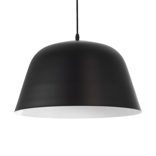 GloboStar® UPVALE 01281 Μοντέρνο Κρεμαστό Φωτιστικό Καμπάνα Μονόφωτο 1 x E27 IP20 Μαύρο & Λευκό Μέταλλο - Μ40 x Π40 x Υ24cm GloboStar® UPVALE 01281 Μοντέρνο Κρεμαστό Φωτιστικό Καμπάνα Μονόφωτο 1 x E27 IP20 Μαύρο & Λευκό Μέταλλο - Μ40 x Π40 x Υ24cm
