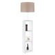 GloboStar® WOODO 204-0052 Μοντέρνο Eπιδαπέδιο Φωτιστικό Μονόφωτο 1 x E27 IP20 Λευκό Ξύλο με Μπεζ Ύφασμα - Μ38 x Π38 x Υ150cm