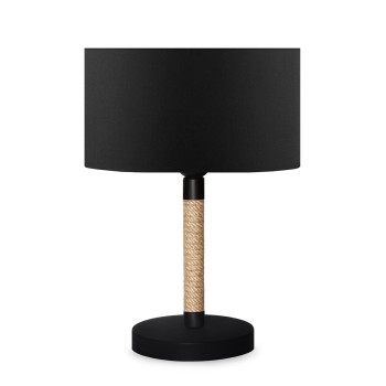 GLOBOSTAR® STRING 204-0072 Μοντέρνο Επιτραπέζιο Φωτιστικό Πορτατίφ με Ντουί 1 x E27 AC 220-240V IP20 - Μαύρο & Μπεζ - Μ24 x Π24 x Υ37cm