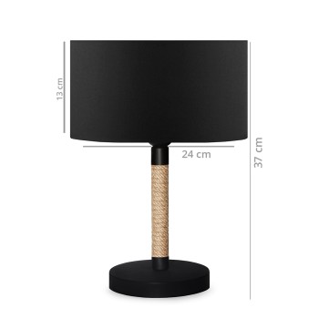 GLOBOSTAR® STRING 204-0072 Μοντέρνο Επιτραπέζιο Φωτιστικό Πορτατίφ με Ντουί 1 x E27 AC 220-240V IP20 - Μαύρο & Μπεζ - Μ24 x Π24 x Υ37cm