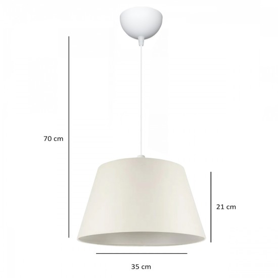 GloboStar® TRIANGLE 204-0089 Μοντέρνο Κρεμαστό Φωτιστικό Kαπέλο Μονόφωτο 1 x E27 IP20 Λευκό Ύφασμα - Μ37 x Π37 x Υ70cm GloboStar® TRIANGLE 204-0089 Μοντέρνο Κρεμαστό Φωτιστικό Kαπέλο Μονόφωτο 1 x E27 IP20 Λευκό Ύφασμα - Μ37 x Π37 x Υ70cm
