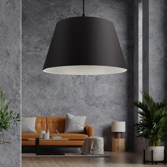 GloboStar® TRIANGLE 204-0088 Μοντέρνο Κρεμαστό Φωτιστικό Kαπέλο Μονόφωτο 1 x E27 IP20 Μαύρο Ύφασμα - Μ37 x Π37 x Υ70cm GloboStar® TRIANGLE 204-0088 Μοντέρνο Κρεμαστό Φωτιστικό Kαπέλο Μονόφωτο 1 x E27 IP20 Μαύρο Ύφασμα - Μ37 x Π37 x Υ70cm