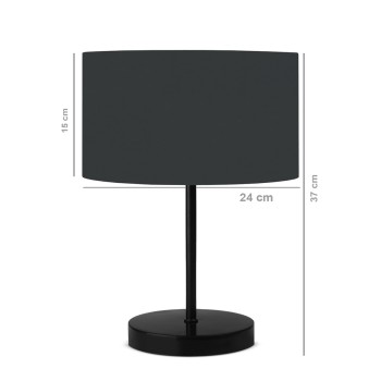 GLOBOSTAR® LARA 204-0076 Μοντέρνο Επιτραπέζιο Φωτιστικό Πορτατίφ με Ντουί 1 x E27 AC 220-240V IP20 - Μαύρο - Μ24 x Π24 x Υ35cm