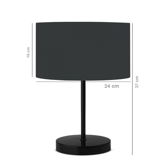 GloboStar® LARA 204-0076 Μοντέρνο Eπιτραπέζιο Φωτιστικό Πορτατίφ Μονόφωτο 1 x E27 IP20 Μαύρο Μέταλλο με Μαύρο Ύφασμα - Μ24 x Π24 x Υ35cm GloboStar® LARA 204-0076 Μοντέρνο Eπιτραπέζιο Φωτιστικό Μονόφωτο 1 x E27 IP20 Μαύρο Μέταλλο με Γκρι Ύφασμα - Μ24 x Π24 x Υ35cm