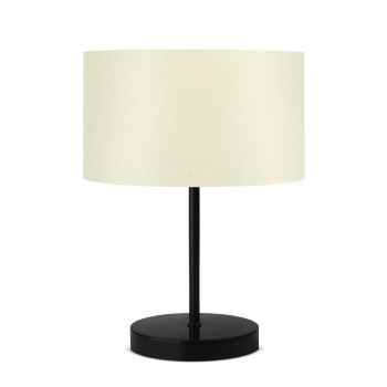 GLOBOSTAR® LARA 204-0075 Μοντέρνο Επιτραπέζιο Φωτιστικό Πορτατίφ με Ντουί 1 x E27 AC 220-240V IP20 - Μαύρο & Μπεζ - Μ24 x Π24 x Υ35cm