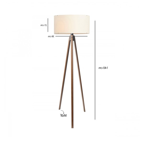 GloboStar® SAGA 204-0031 Μοντέρνο Eπιδαπέδιο Φωτιστικό Μονόφωτο 1 x E27 IP20 Καρυδί Ξύλο με Μπεζ Ύφασμα - Μ38 x Π38 x Υ140cm GloboStar® SAGA 204-0031 Μοντέρνο Eπιδαπέδιο Φωτιστικό Μονόφωτο 1 x E27 IP20 Καρυδί Ξύλο με Μπεζ Ύφασμα - Μ38 x Π38 x Υ140cm