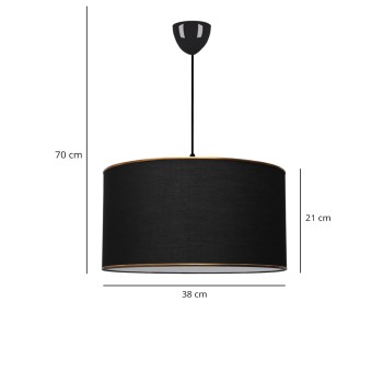 GLOBOSTAR® LOFTY 204-0092 Μοντέρνο Κρεμαστό Φωτιστικό Οροφής με Ντουί 1 x E27 AC 220-240V IP20 - Μαύρο - Μ38 x Π38 x Υ26cm