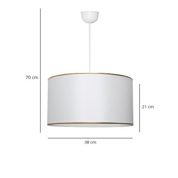 GLOBOSTAR® LOFTY 204-0091 Μοντέρνο Κρεμαστό Φωτιστικό Οροφής με Ντουί 1 x E27 AC 220-240V IP20 - Λευκό - Μ38 x Π38 x Υ26cm