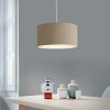 GloboStar® LOFTY 204-0090 Μοντέρνο Κρεμαστό Φωτιστικό Kαπέλο Μονόφωτο 1 x E27 IP20 Μπεζ Ύφασμα -Μ38 x Π38 x Υ70cm
