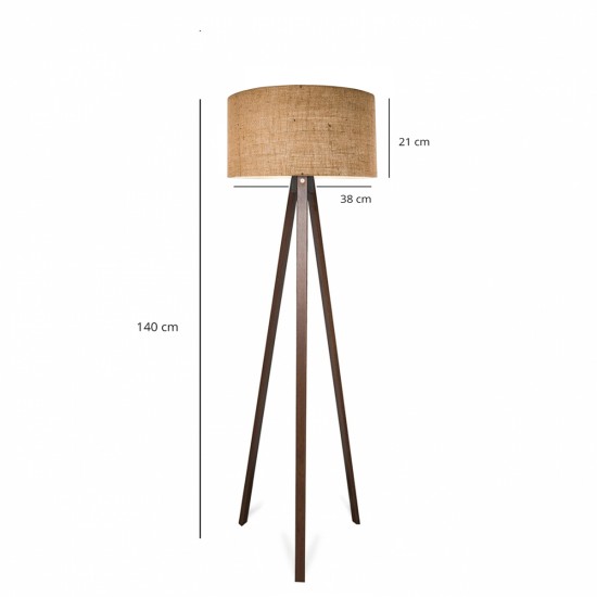 GloboStar® SAGA 204-0037 Μοντέρνο Eπιδαπέδιο Φωτιστικό Μονόφωτο 1 x E27 IP20 Καφέ Ξύλο με Mπεζ Ύφασμα - Μ38 x Π38 x Υ140cm GloboStar® SAGA 204-0037 Μοντέρνο Eπιδαπέδιο Φωτιστικό Μονόφωτο 1 x E27 IP20 Καφέ Ξύλο με Mπεζ Ύφασμα - Μ38 x Π38 x Υ140cm