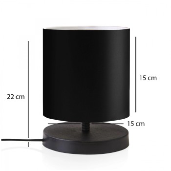 GLOBOSTAR® MINNIE 204-0063 Μοντέρνο Επιτραπέζιο Φωτιστικό Πορτατίφ με Ντουί 1 x E14 AC 220-240V IP20 - Μαύρο - Μ15 x Π15 x Υ22cm