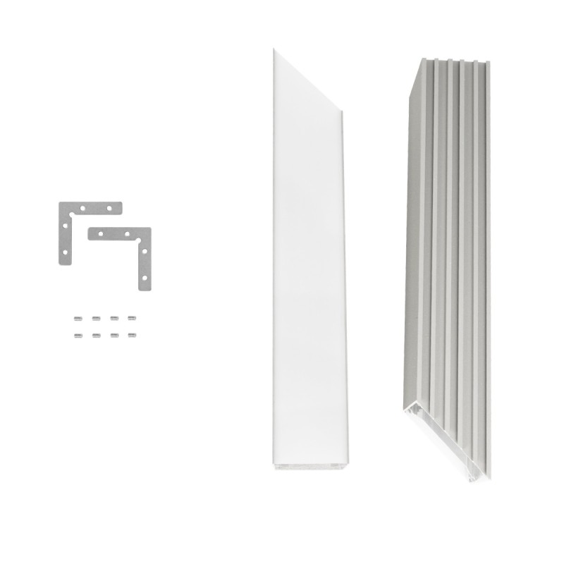 GLOBOSTAR® ALP-CORNER-SIDE90 BRIGHTRAIL 61779 Επιφανειακό / Κρεμαστό Προφίλ Αλουμινίου Γωνία με Λευκό Γαλακτερό Πατητό Κάλυμμα για Ταινίες LED IP20 - Γκρι Ανθρακί Ματ - Μ30 x Π5 x Υ7.5cm