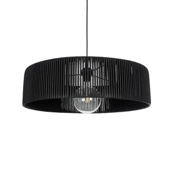 GLOBOSTAR® KYCLOS 203-0046 Boho Κρεμαστό Φωτιστικό Οροφής με Ντουί 1 x E27 AC 220-240V IP20 - Μαύρο - M55 x Π55 x Υ20cm