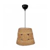 GloboStar® PANIER 204-0170 Boho Κρεμαστό Φωτιστικό Καμπάνα Μονόφωτο 1 x E27 IP20 Μπεζ Σχοινί - Μ32 x Π32 x Υ30cm