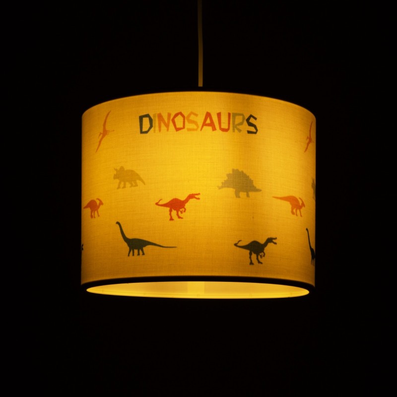 GloboStar® DINO 204-0014 Παιδικό Κρεμαστό Φωτιστικό Φιγούρα Μονόφωτο 1 x E27 IP20 Λευκό Ύφασμα - Μ30 x Π30 x Υ70cm