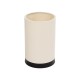 GloboStar® CYLINDER 203-0183 Μοντέρνο Επιτραπέζιο Φωτιστικό Μονόφωτο 1 x E27 IP20 Μαύρη Βάση με Λευκό Υφασμα - Μ14 x Π14 x Υ21cm