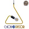 GloboStar® LIBBY 01097-1 Παιδικό Κρεμαστό Φωτιστικό Ανάρτηση Μονόφωτο 1 x E27 IP20 Κίτρινο Μέταλλο - Μ31 x Π31 x Υ16cm