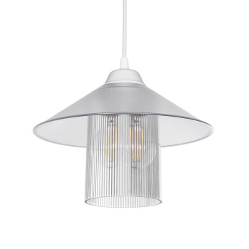 GLOBOSTAR® PROMO 203-0088 Μοντέρνο Κρεμαστό Φωτιστικό Οροφής με Ντουί 1 x E27 AC 220-240V IP20 - Λευκό - Μ25.5 x Π25.5 x Υ20cm