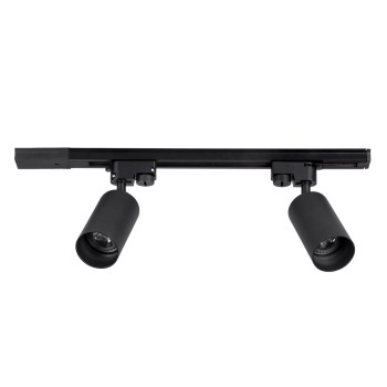 GLOBOSTAR® LEO 60354 Μοντέρνο Φωτιστικό Οροφής με Ντουί 2 x GU10 AC 220-240V IP20 - Μαύρο - Μ50.5 x Π6 x Υ20cm