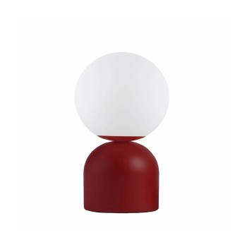 GLOBOSTAR® MAGIC 204-0135 Μοντέρνο Επιτραπέζιο Φωτιστικό Πορτατίφ με Ντουί 1 x E14 AC 220-240V IP20 - Κόκκινο & Λευκό - Μ13 x Π13 x Υ28cm