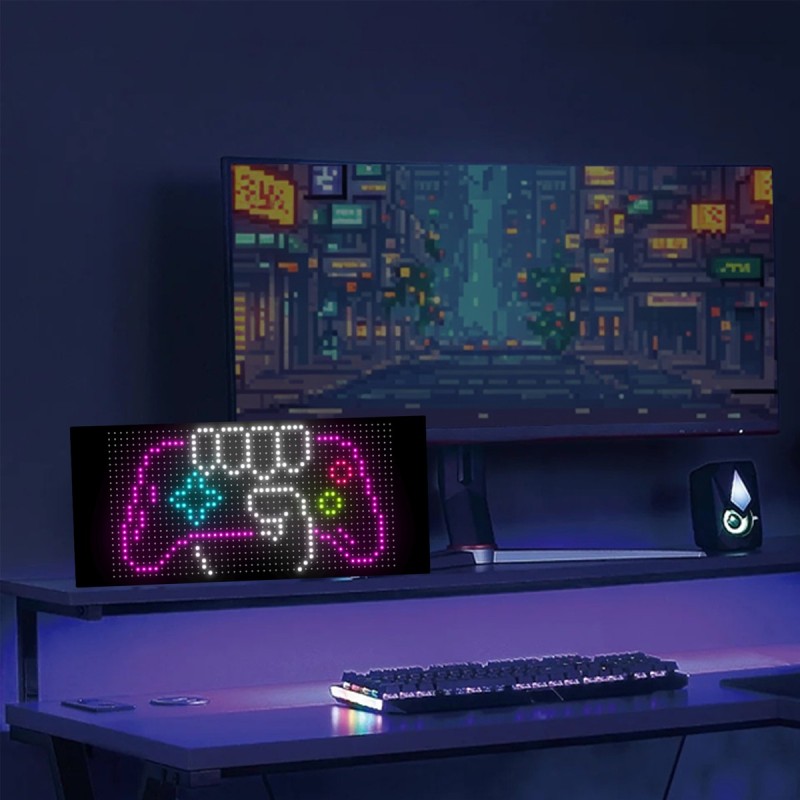 GLOBOSTAR® MATRIX GLB-106-0006 Κυλιόμενη Ψηφιακή Επιγραφή / Κορνίζα 27x12cm P4 48x24 Pixel LED 10W AC 220-240V Αδιάβροχο IP65 Πολύχρωμο RGB - Bluetooth Control μέσω iPIXEL APP - Μ28 x Π0.4 x Υ12cm - 2 Χρόνια Εγγύηση