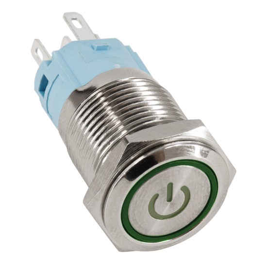 GloboStar® 70777 LED Φωτιζόμενος Διακόπτης Χωνευτός - Μπουτόν PUSH On Ανοξείδωτος AC 220-240V Αδιάβροχο IP67 Φ18mm με Angel Eye Πράσινο GloboStar® 70777 LED Φωτιζόμενος Διακόπτης Χωνευτός - Μπουτόν PUSH On Ανοξείδωτος AC 220-240V Αδιάβροχο IP67 Φ18mm με Angel Eye Πράσινο