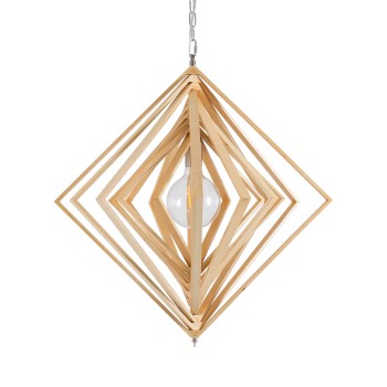 GLOBOSTAR® OCTAVE 01431 Μοντέρνο Κρεμαστό Φωτιστικό Οροφής με Ντουί 1 x E27 AC 220-240V IP20 - Μπεζ - Μ64 x Π64 x Y66cm