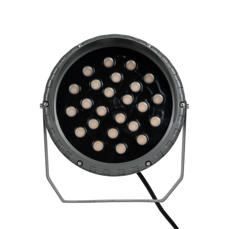 GloboStar® TREELIGHT-VINA 90359 Σποτ Φωτισμού με Αντιθαμβωτική Γρίλια Ειδικό για Φυτά - Δέντρα με Βάση Κήπου / Καρφωτό LED 24W 2040lm 10° DC 24V Αδιάβροχο IP65 L21.5 x W18.3 x H14cm Αρχιτεκτονικό Πορτοκαλί 2200K - Γκρι Ανθρακί - 3 Years Warranty