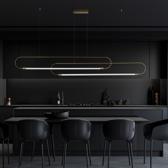 kelvo® GLOW 61665 Μοντέρνο Κρεμαστό Φωτιστικό Οροφής LED 28W 2800lm 360° AC 220-240V IP20 Ρυθμιζόμενο Λευκό CCT με Χειριστήριο από 2700K έως 6000K Dimmable - Lumileds SMD Chip - Χρυσό Πλατίνα & Λευκό Νήμα - Μ160 x Π3 x Υ25cm - 3 Χρόνια Εγγύηση kelvo® GLOW 61665 Μοντέρνο Κρεμαστό Φωτιστικό Οροφής LED 28W 2800lm 360° AC 220-240V IP20 Ρυθμιζόμενο Λευκό CCT με Χειριστήριο από 2700K έως 6000K Dimmable - Lumileds SMD Chip - Χρυσό Πλατίνα & Λευκό Νήμα - Μ160 x Π3 x Υ25cm - 3 Χρόνια Εγγύηση