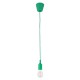 GloboStar® CABLITO 61556 Μοντέρνο Κρεμαστό Φωτιστικό Οροφής Μονόφωτο 1 x E27 Πράσινο Σιλικόνης Ανάρτηση με Υφασμάτινο Καλώδιο Φ4 x Υ110cm