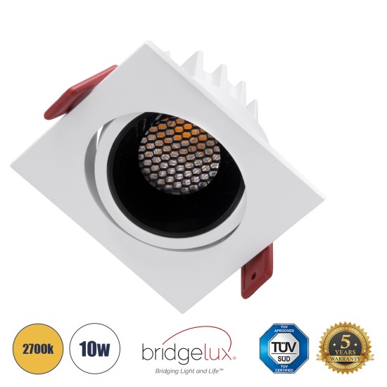 GloboStar® LEO-SQ 60289 Χωνευτό LED Spot Downlight TrimLess Μ8.5xΠ8.5cm 10W 1250lm 38° AC 220-240V IP20 Μ8.5 x Π8.5 x Υ6.6cm - Τετράγωνο - Κινούμενο - Λευκό με Μαύρο Κάτοπτρο & Anti-Glare HoneyComb - Θερμό Λευκό 2700K - Bridgelux COB - 5 Years Warrant GloboStar® LEO-SQ 60289 Χωνευτό LED Spot Downlight TrimLess Μ8.5xΠ8.5cm 10W 1250lm 38° AC 220-240V IP20 Μ8.5 x Π8.5 x Υ6.6cm - Τετράγωνο - Κινούμενο - Λευκό με Μαύρο Κάτοπτρο & Anti-Glare HoneyComb - Θερμό Λευκό 2700K - Bridgelux COB - 5 Years Warrant