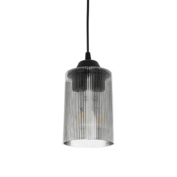 GLOBOSTAR® TORUS 203-0063 Μοντέρνο Κρεμαστό Φωτιστικό Οροφής με Ντουί 1 x E27 AC 220-240V IP20 - Μαύρο & Μαύρο Φιμέ - Μ10.5 x Π10.5 x Υ18.5cm